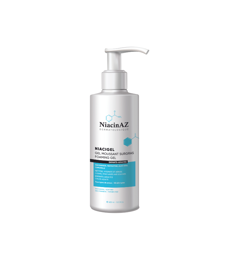 Niacegel 400ml gel nettoyant doux visage et corps