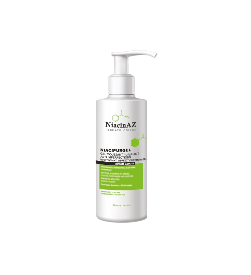 Gel nettoyant Niacipurgel 400ml purifiant et équilibrant pour le visage