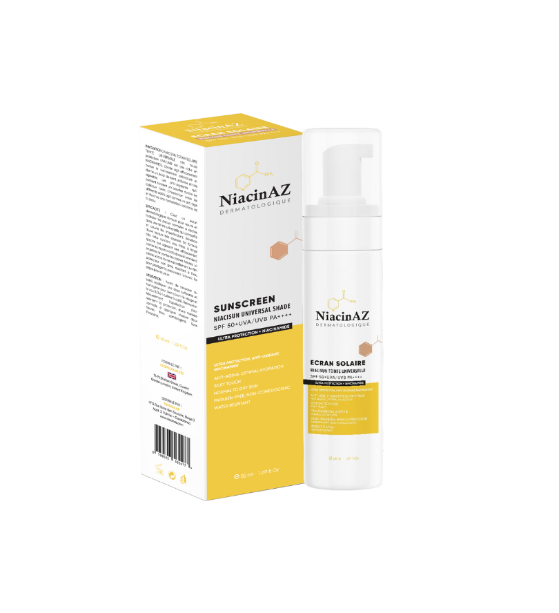 Niacisun SPF 50+ écran solaire teinté universelle protection solair